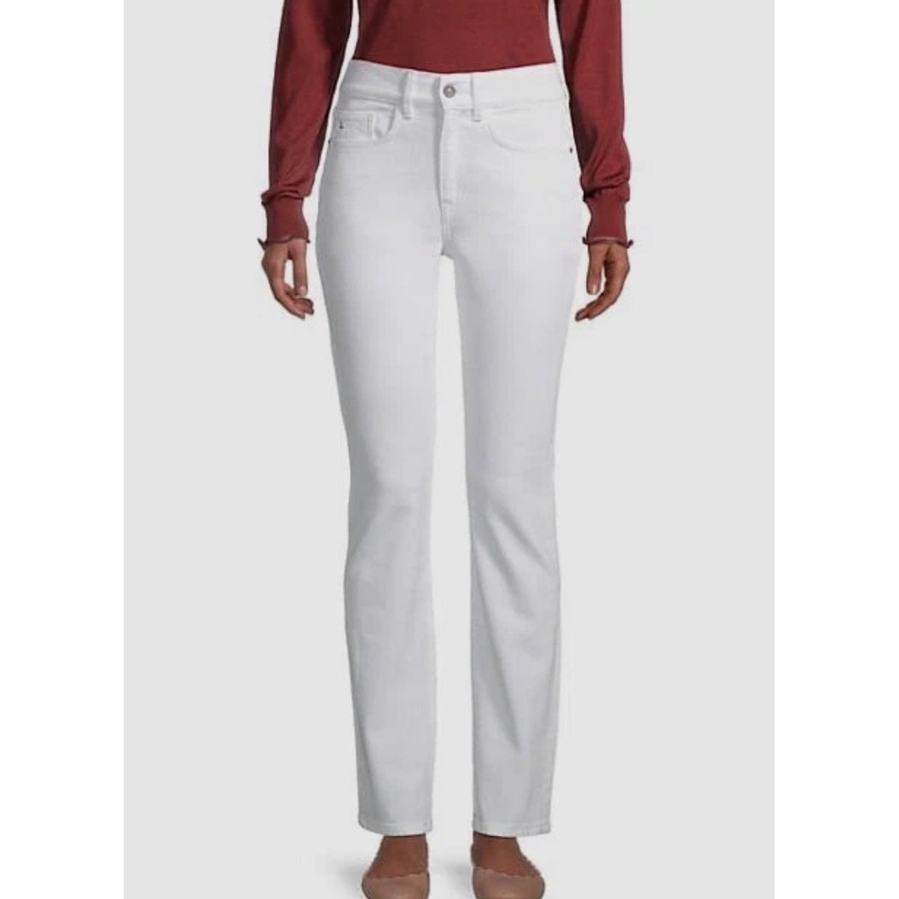 Lafayette 148 New York White Straight Leg Jeans Womens 32 Made in USA FAB#1M55